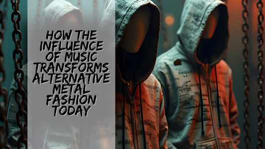 Two hooded figures in alternative metal fashion with text about how music influences metal style