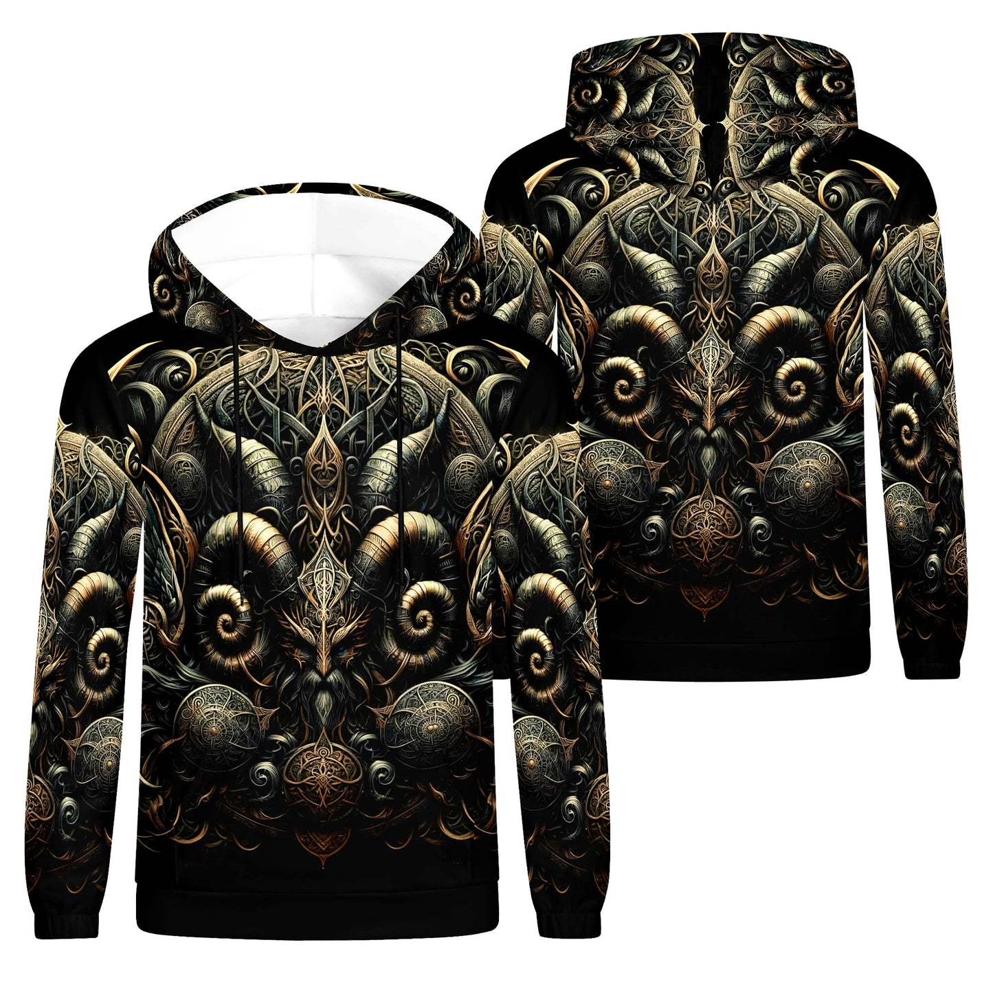 Mythos in Iron and Shadow – Poly French Terry Hoodie by Loud and Lethal
