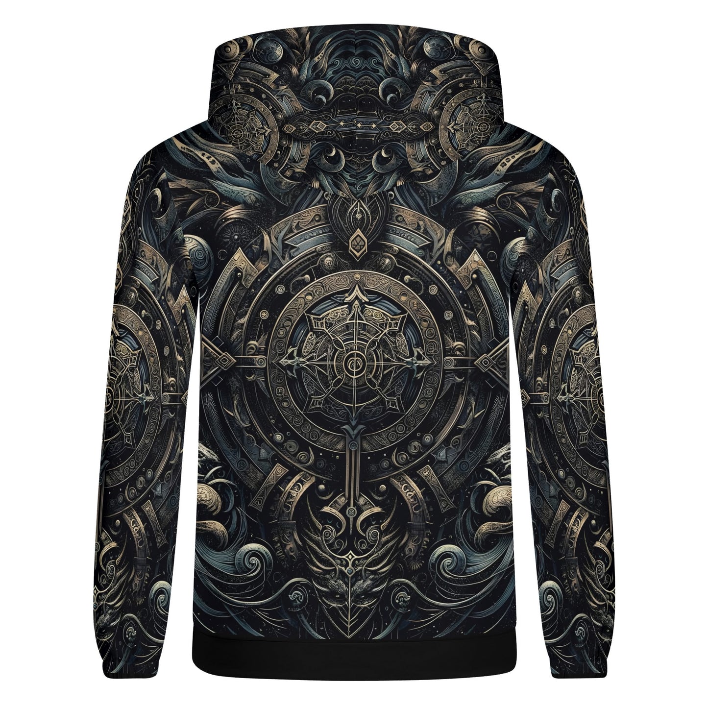 Loud and Lethal Chronicles of the Ether Cotton Terry Hoodie unisex with detailed intricate celestial and mechanical design