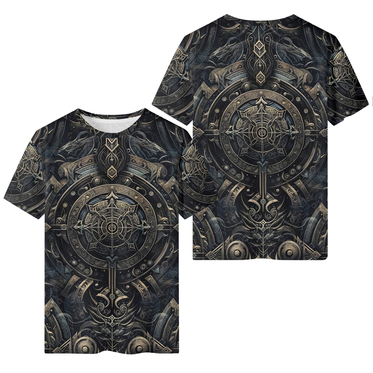 Loud and Lethal Chronicles of the Ether Lycra T-SHIRT unisex with intricate dark steampunk design front and back
