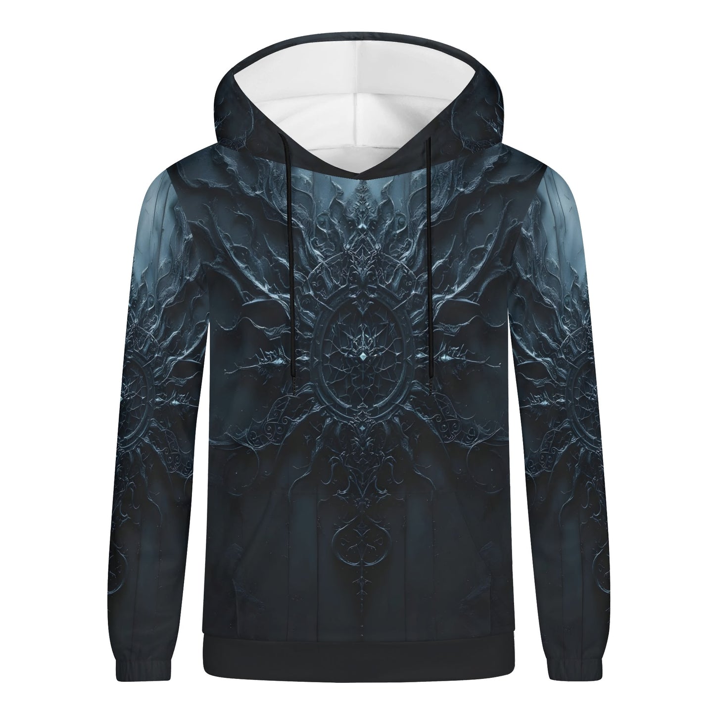 Loud and Lethal Darkened Essence Cotton Terry hoodie unisex with intricate dark textured design