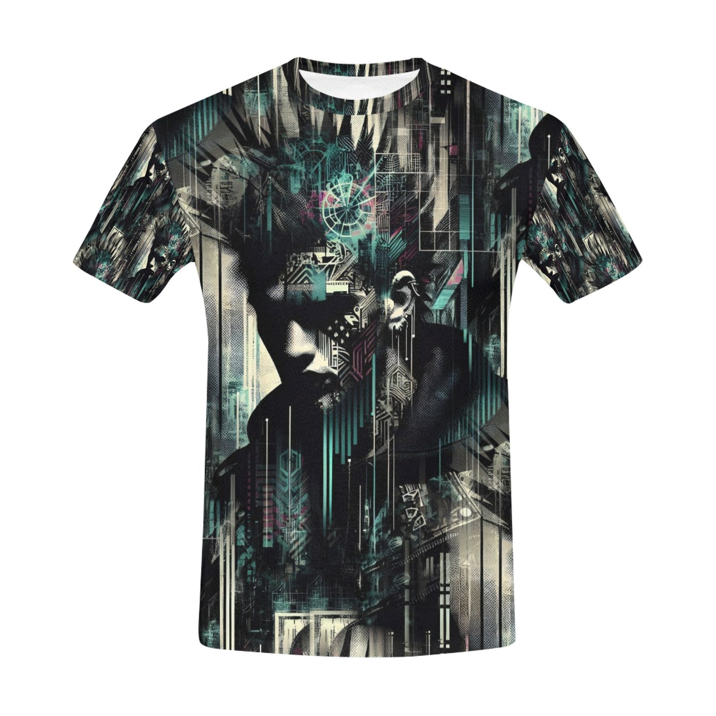 Distorted Dreams Organic Cotton T-Shirt by Loud and Lethal featuring abstract dark futuristic urban design