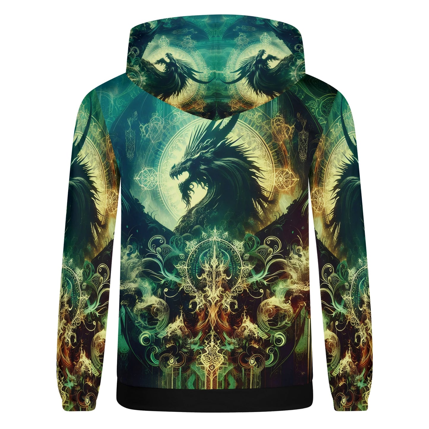 Loud and Lethal Dragons Domain cotton terry hoodie with detailed dragon graphic and intricate designs