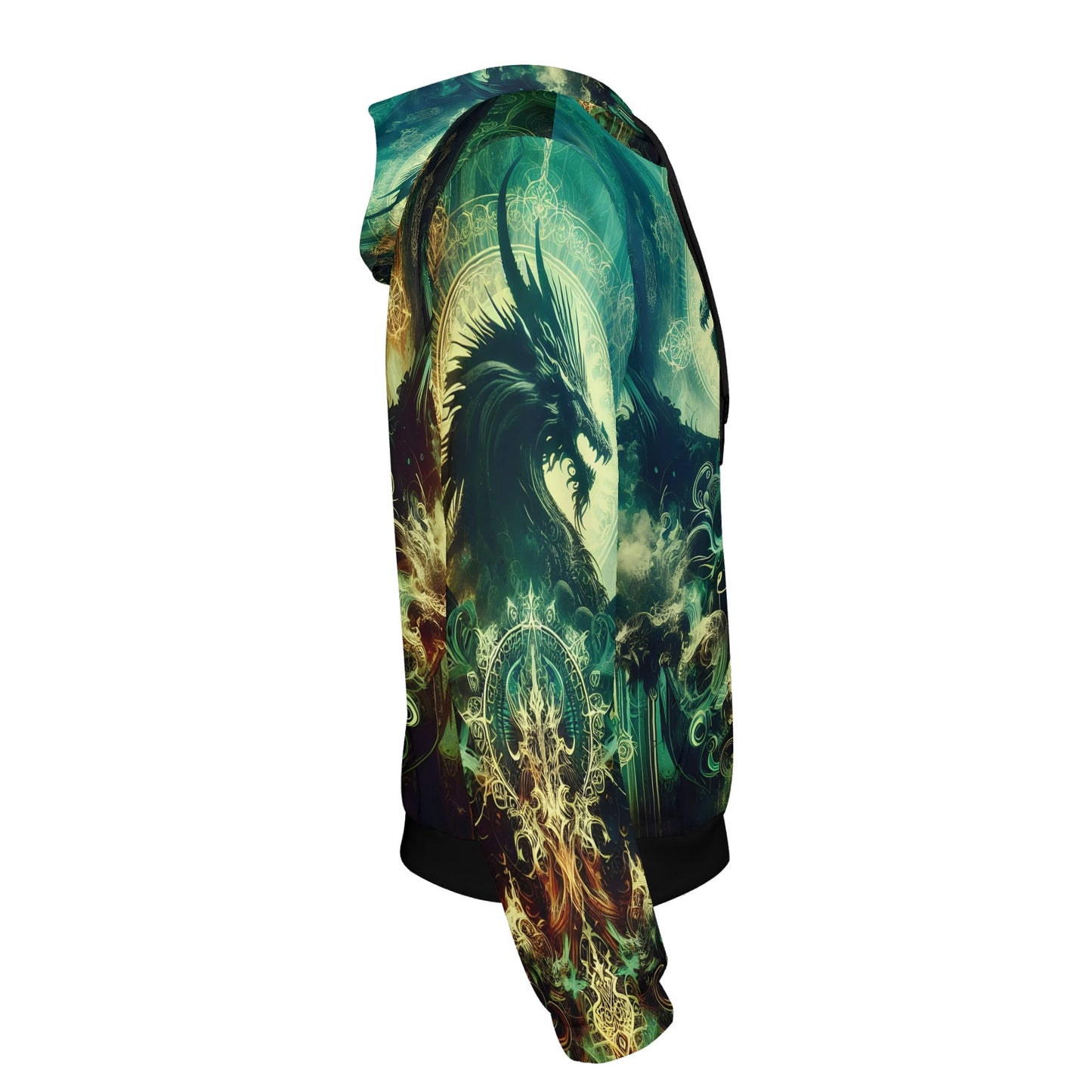 Loud and Lethal Dragons Domain cotton terry hoodie with detailed dragon design on the sleeve and hood