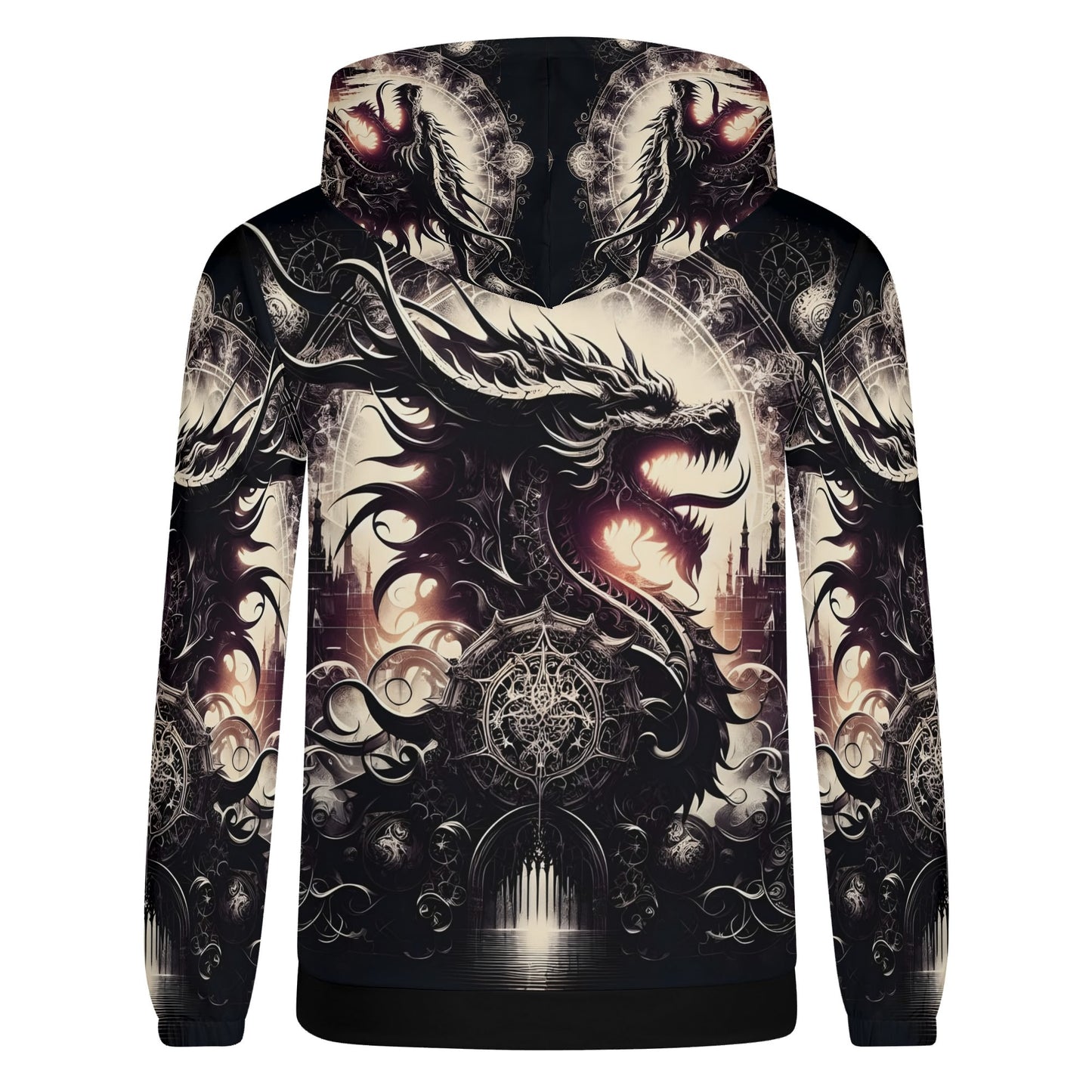 Loud and Lethal Dragons Dominion Cotton Terry hoodie with black dragon graphic design on back