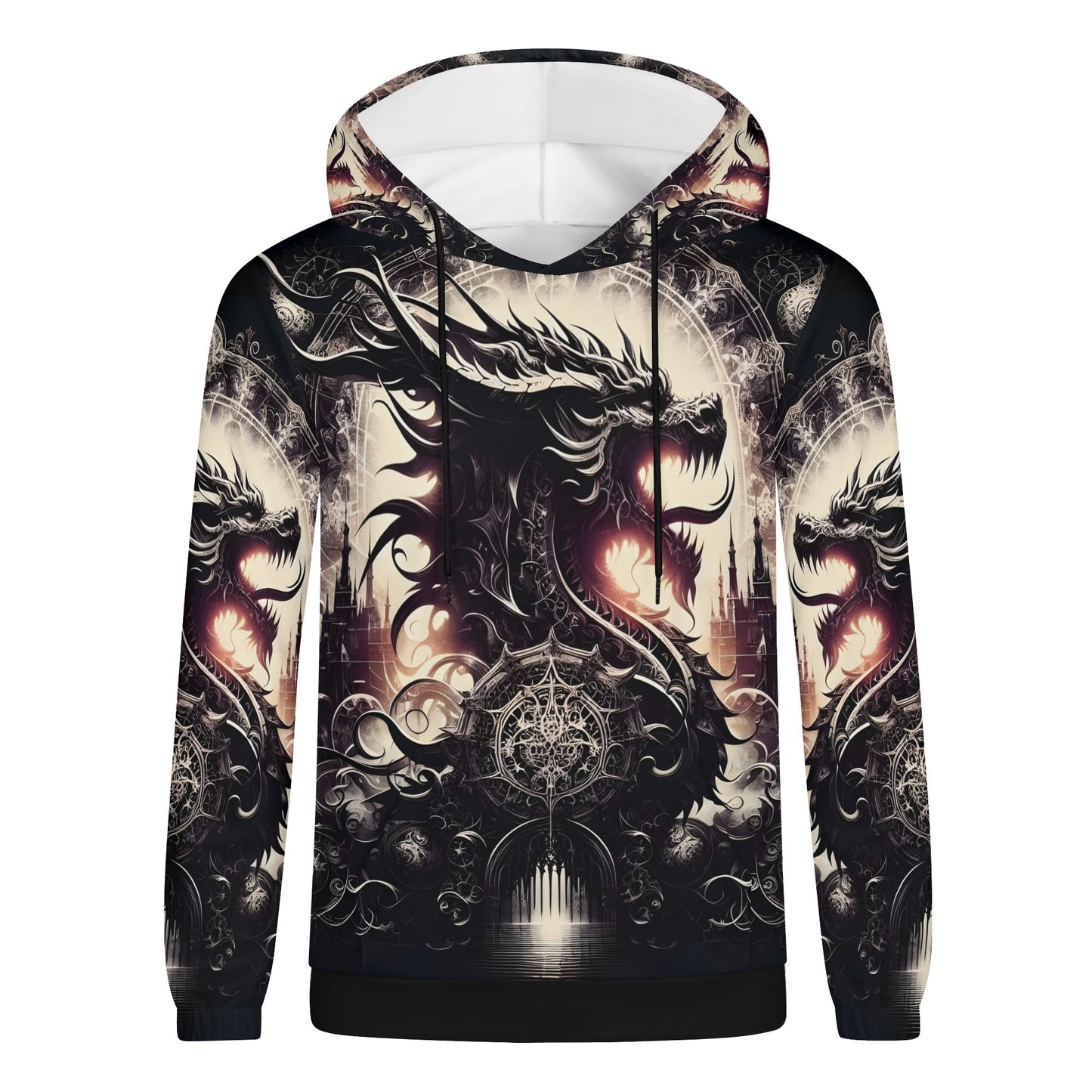 Loud and Lethal Dragons Dominion Cotton Terry hoodie featuring a fierce dragon graphic on a black unisex hoodie