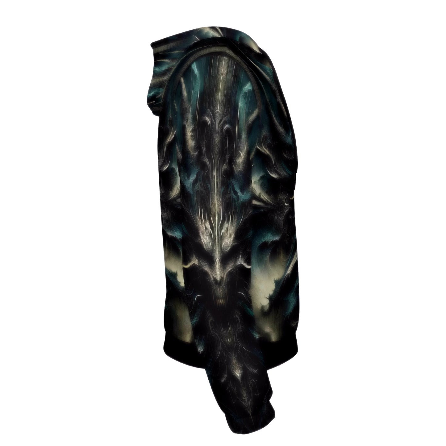 Unisex Echoes of the Underworld Cotton Terry Hoodie by Loud and Lethal with dark mystical design