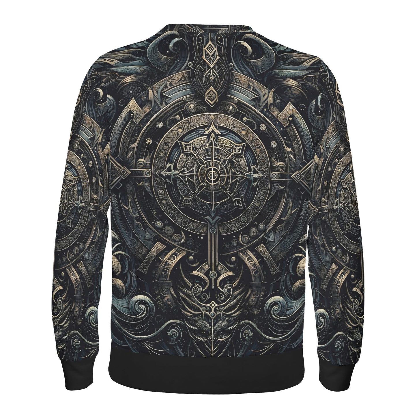 Loud and Lethal unisex sweater with ornate compass medallion print Chronicles of the Ether Poly French Terry Sweatshirt