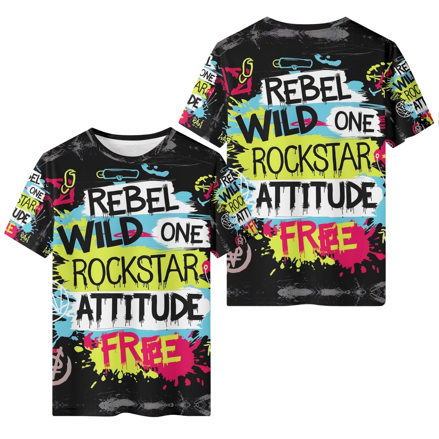 Freedom Pulse Organic Cotton Kids T-Shirt with colorful rebel wild rockstar attitude graphic print by Loud and Lethal