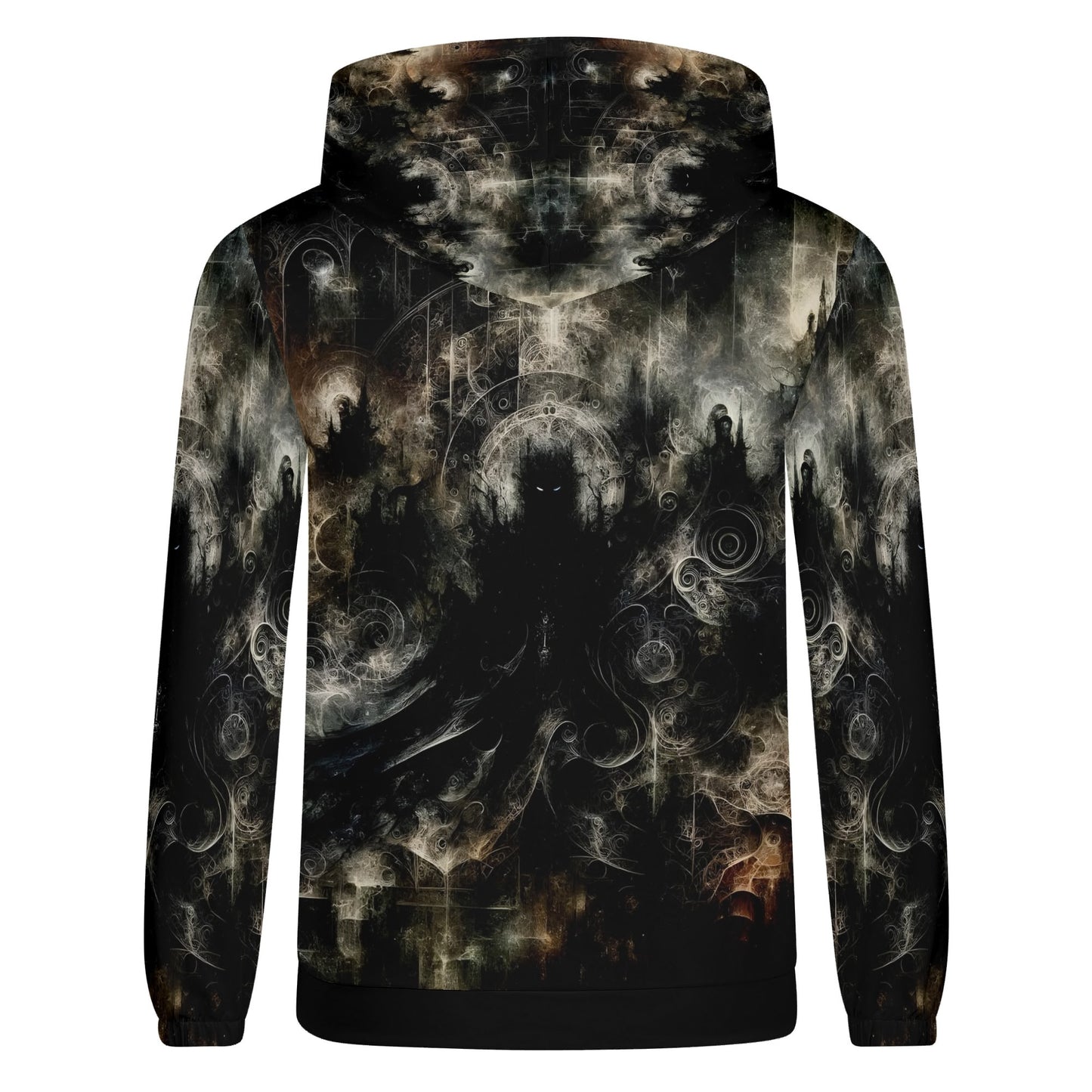Loud and Lethal Gothic Apparition Cotton Terry Hoodie unisex black with dark ghostly design