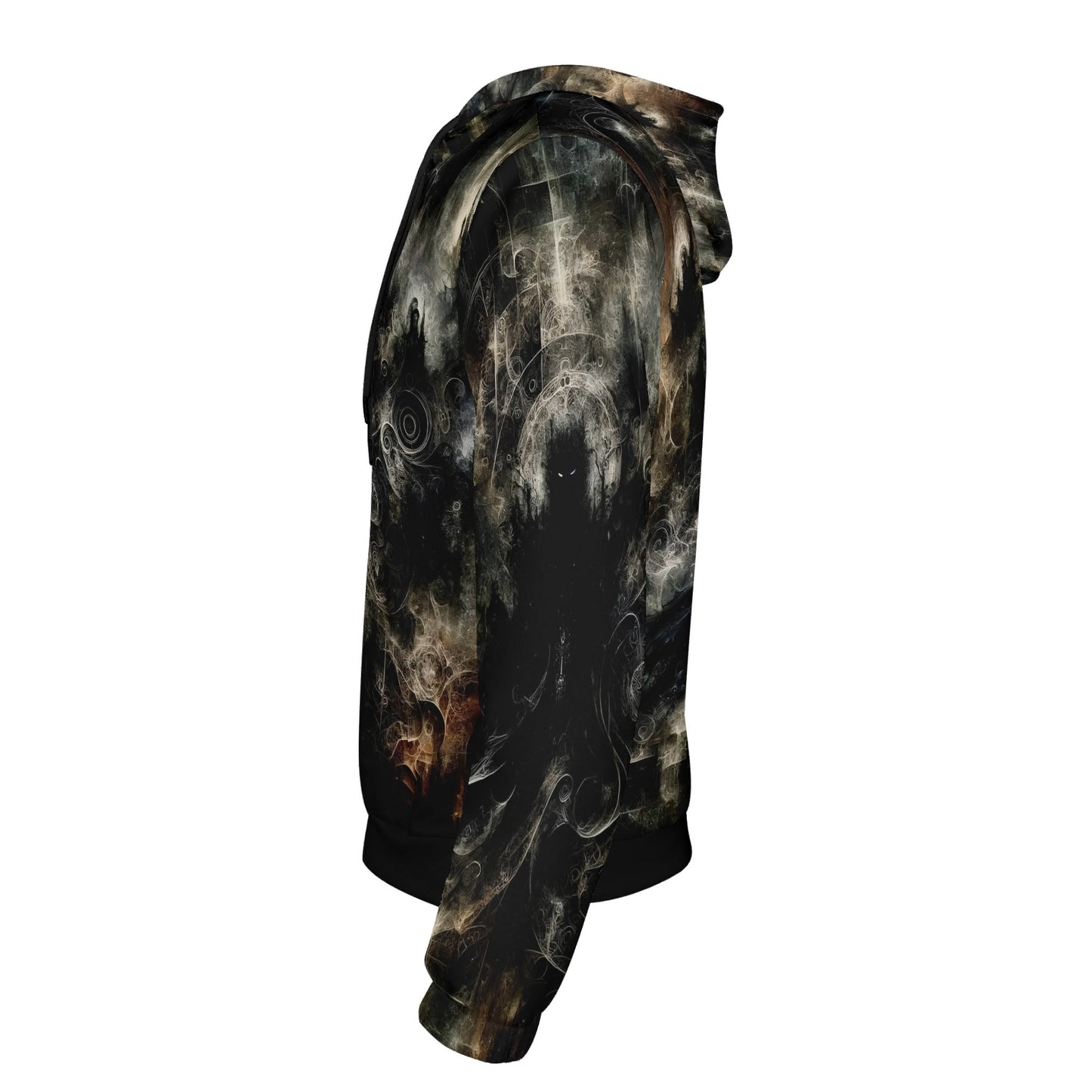 Loud and Lethal Gothic Apparition Cotton Terry Hoodie unisex with dark abstract haunted design