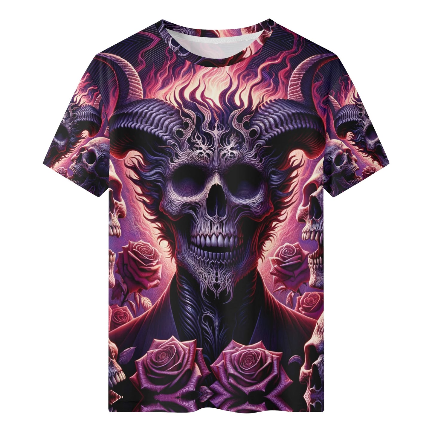 Harbinger Of Surreal Defiance 100 Cotton T-Shirt featuring dark surreal skull and roses design by Loud and Lethal