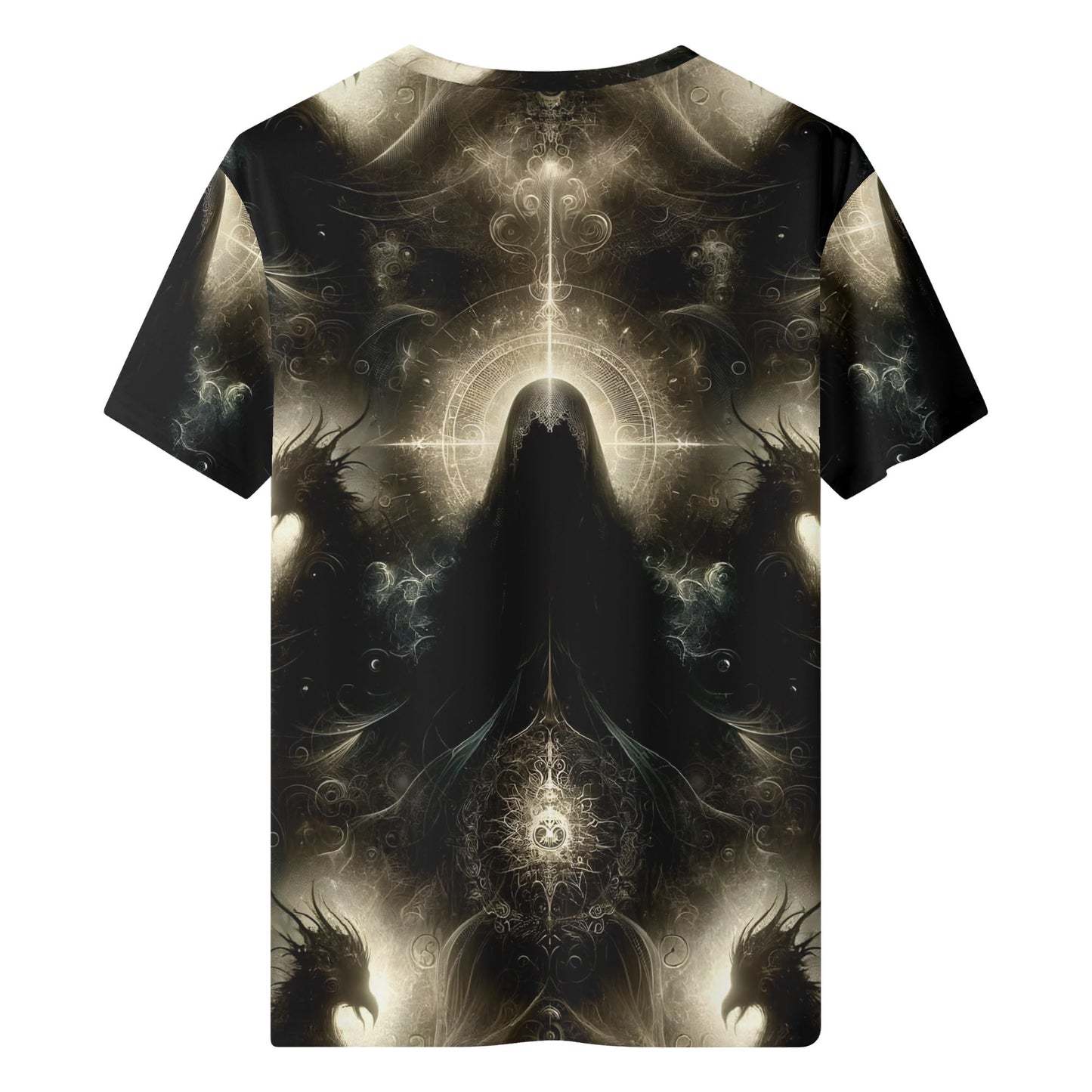 Loud and Lethal Keeper of the Obsidian Wings Lycra T-Shirt with dark mystical winged design on unisex fit
