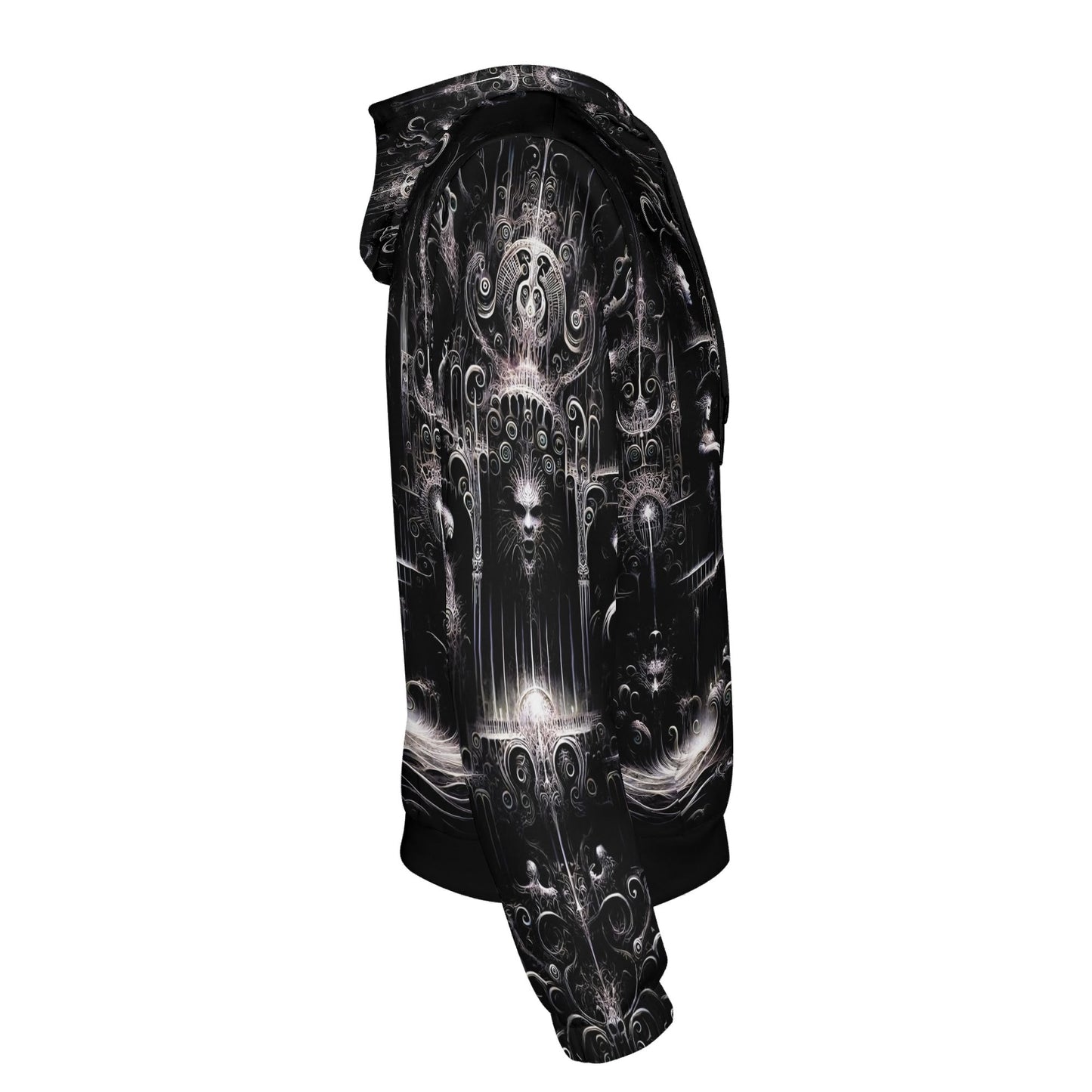 Labyrinth of Souls Cotton Terry Hoodie by Loud and Lethal with intricate dark fantasy design