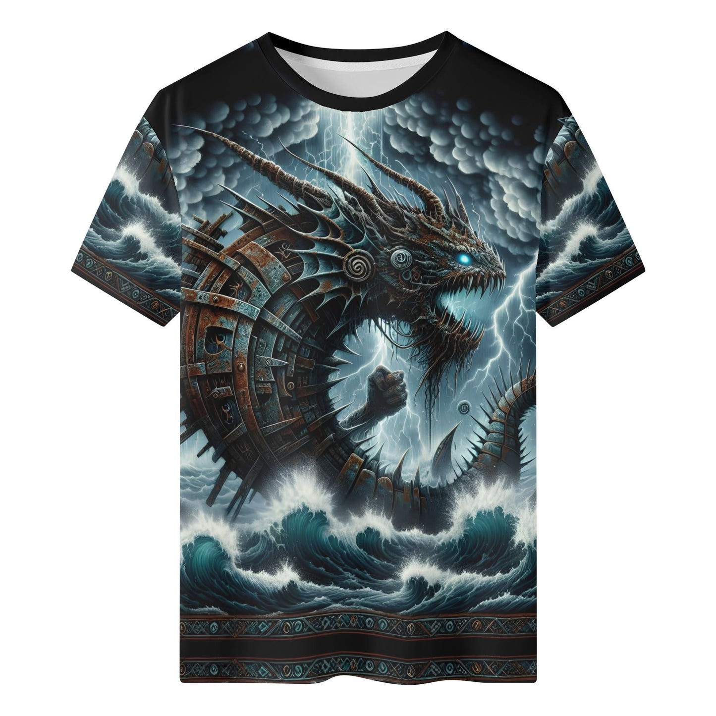 Leviadrake Organic Cotton Kids T-Shirt by Loud and Lethal with dragon and storm design
