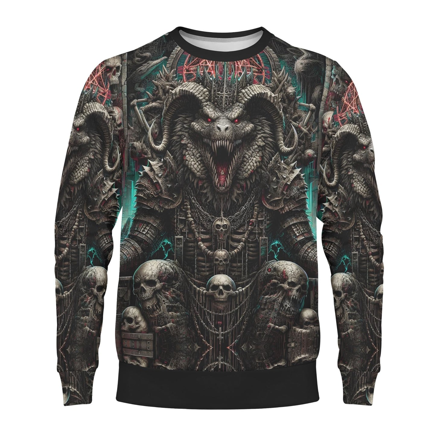 Loud and Lethal Mythical Monsters Ammit Cotton Terry Sweatshirt unisex dark ram skulls gothic full print sweater