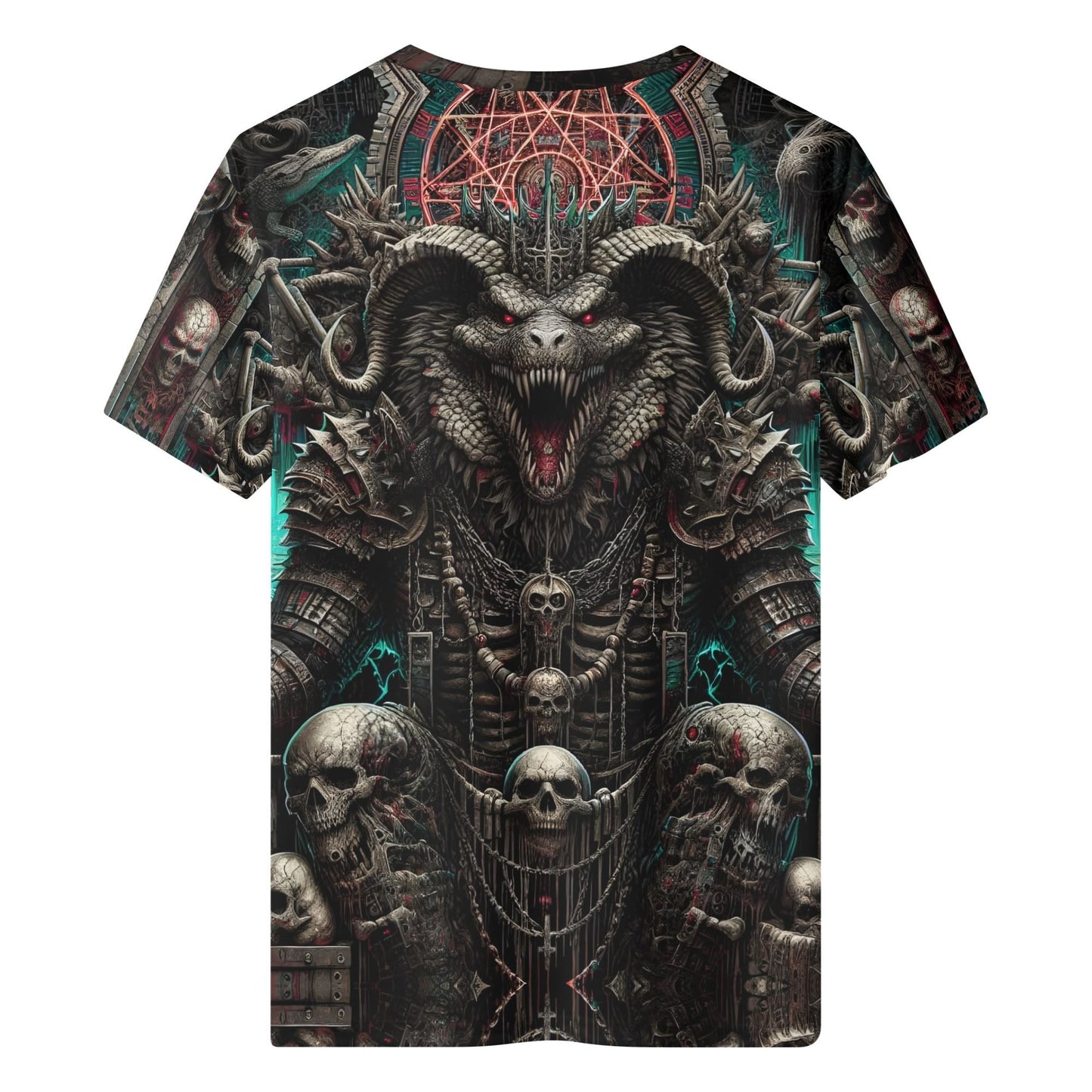 Mythical Monsters Ammit Organic Cotton T-Shirt featuring dark dragon skull fantasy design