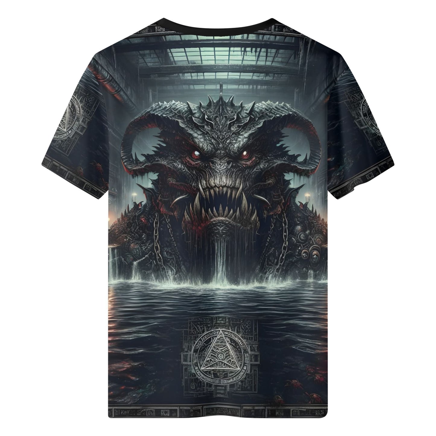 Mythical Monsters Leviathan Organic Cotton T-Shirt by Loud and Lethal featuring a dark menacing sea monster design