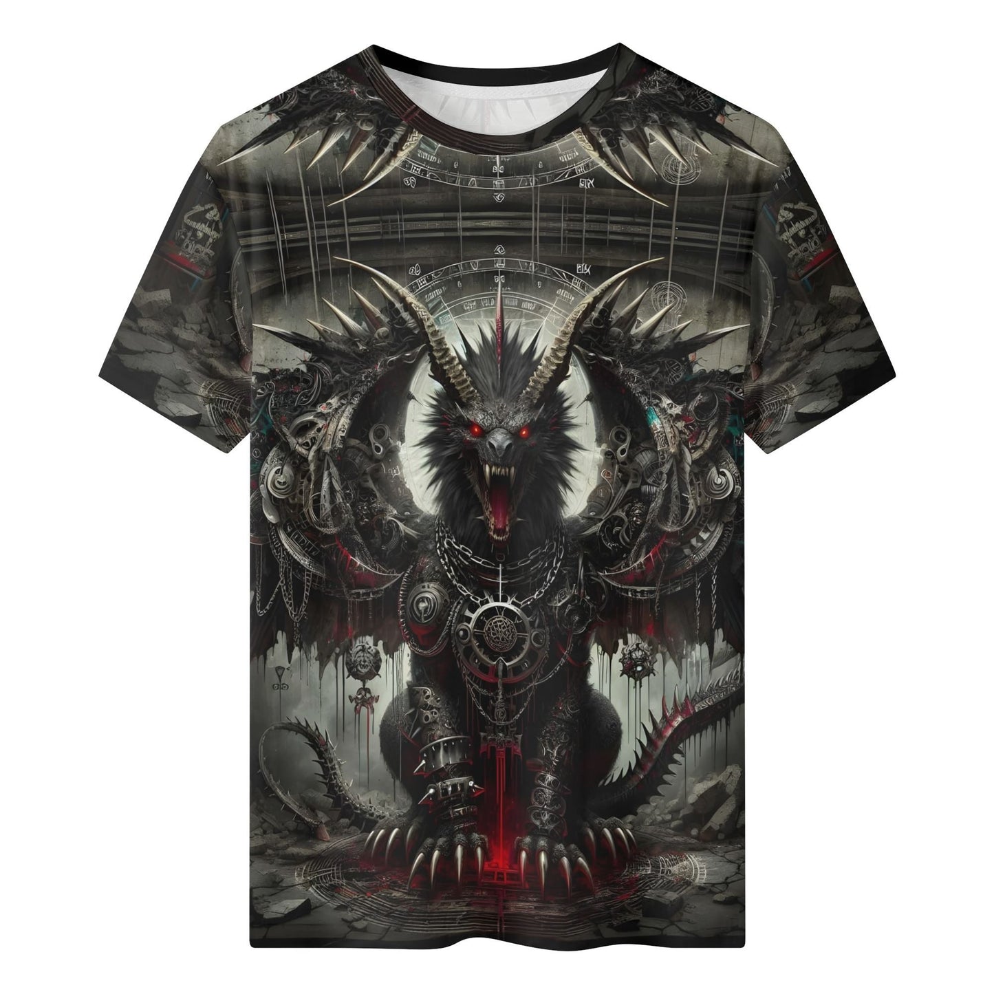 Unisex Mythical Monsters Manticore Organic Cotton T-Shirt by Loud and Lethal with dark fantasy design