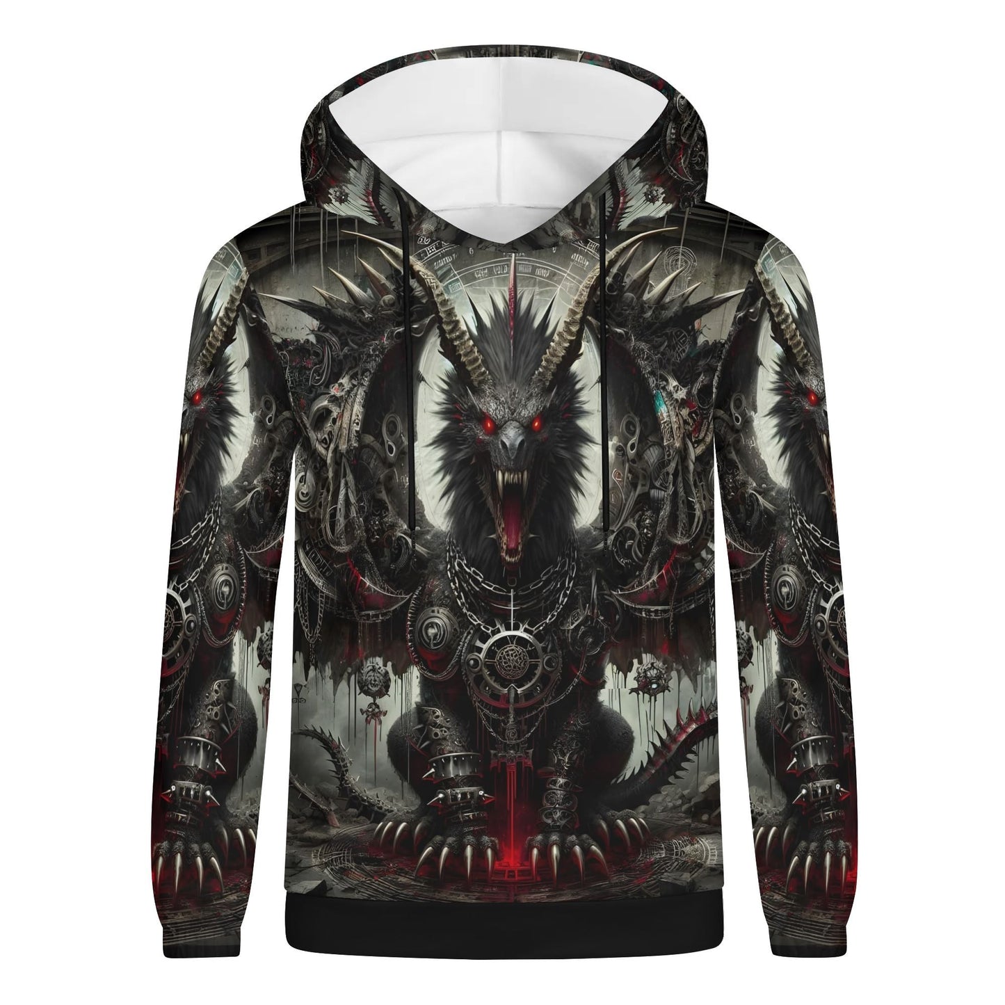 Loud and Lethal Mythical Monsters Manticore Poly French Terry Hoodie with dark mythical beast design