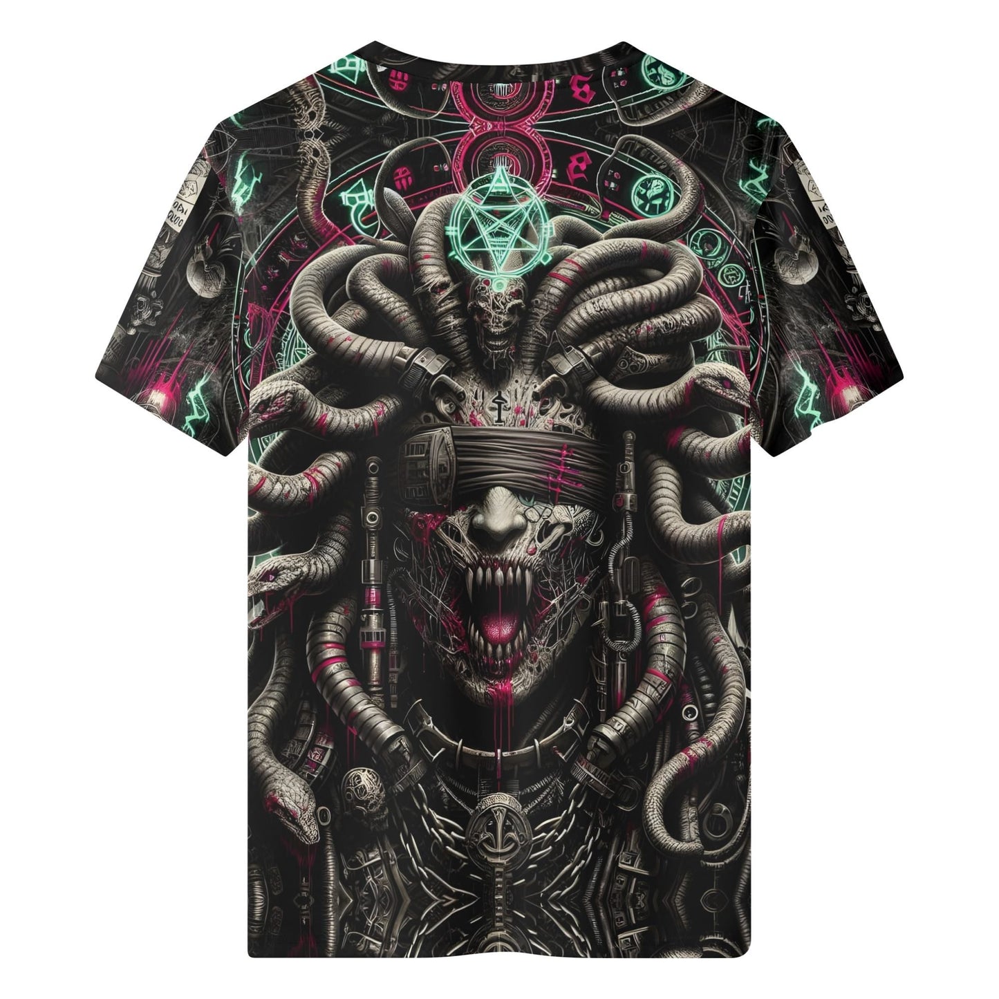 Mythical Monsters Medusa Organic Cotton T-Shirt with intricate dark Medusa design by Loud and Lethal