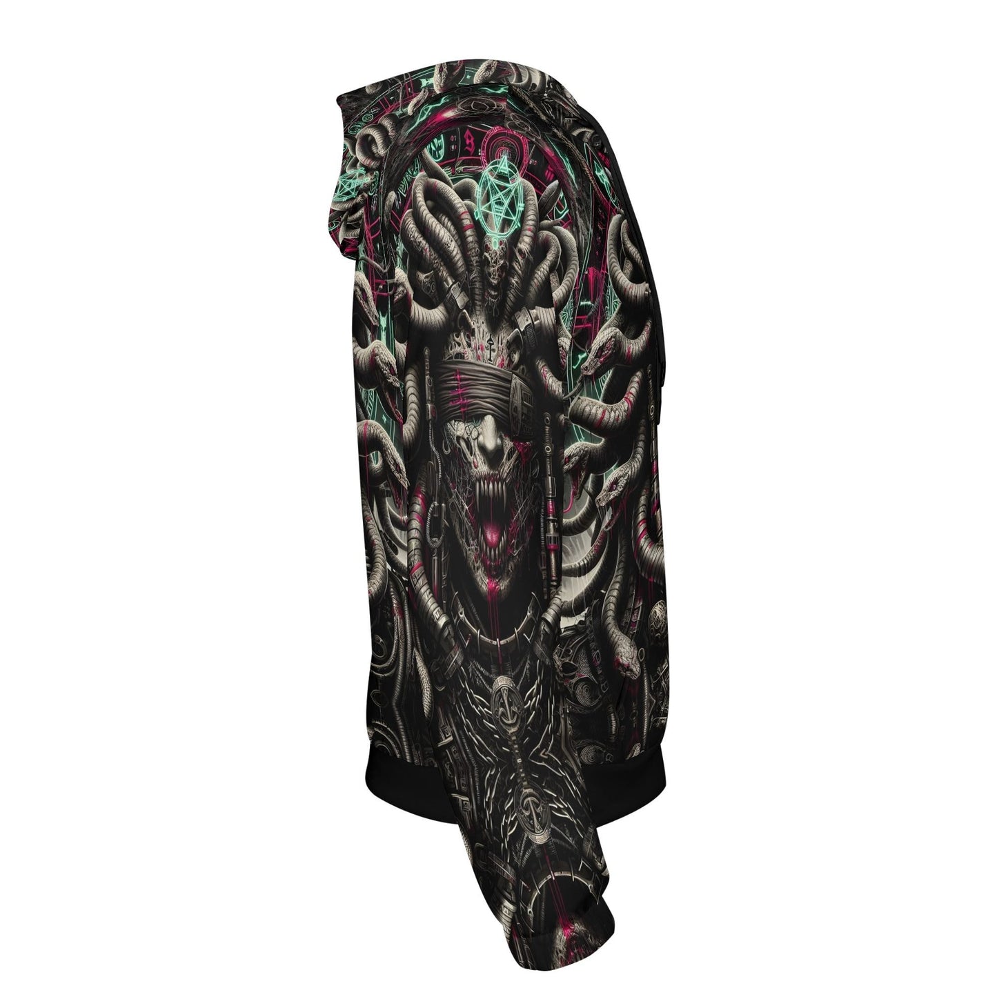 Loud and Lethal Mythical Monsters Medusa Poly French Terry Hoodie with detailed mythological graphic design
