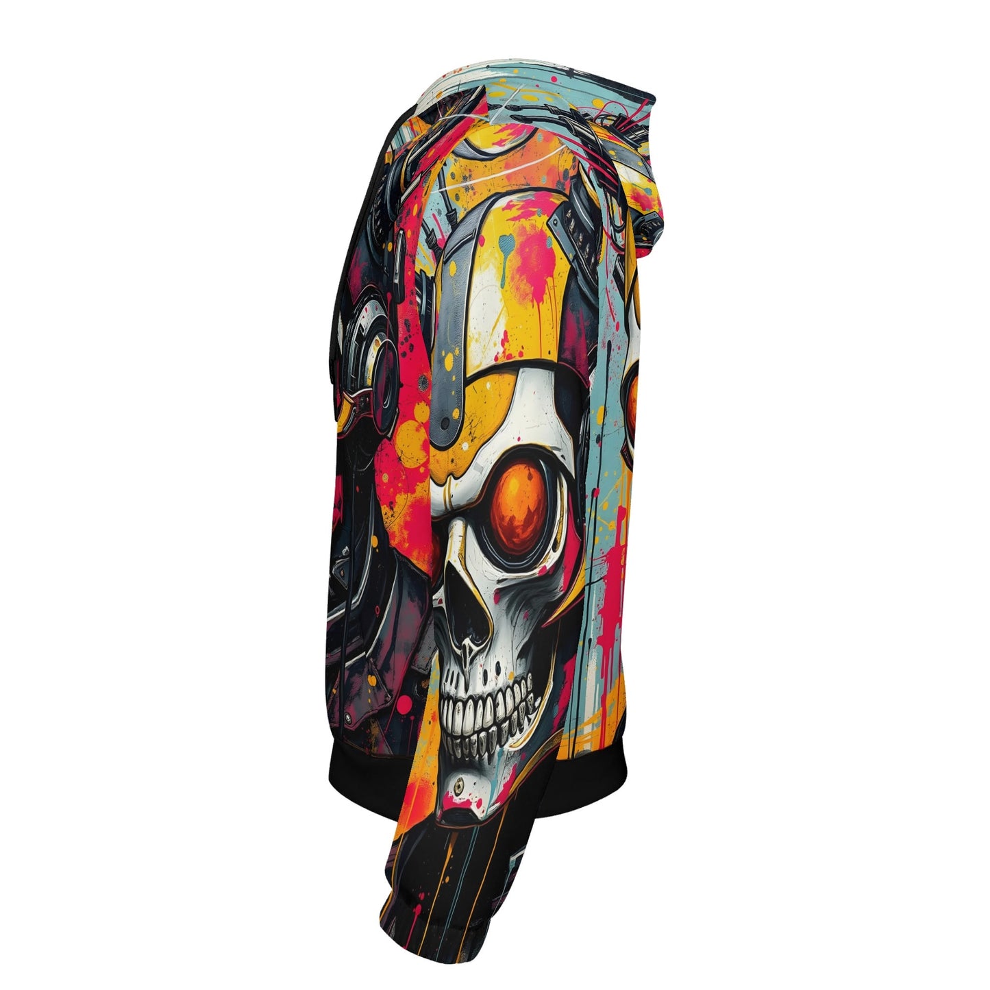 Neon Reaper Poly French Terry hoodie by Loud and Lethal with colorful skull graphic and vibrant splashes