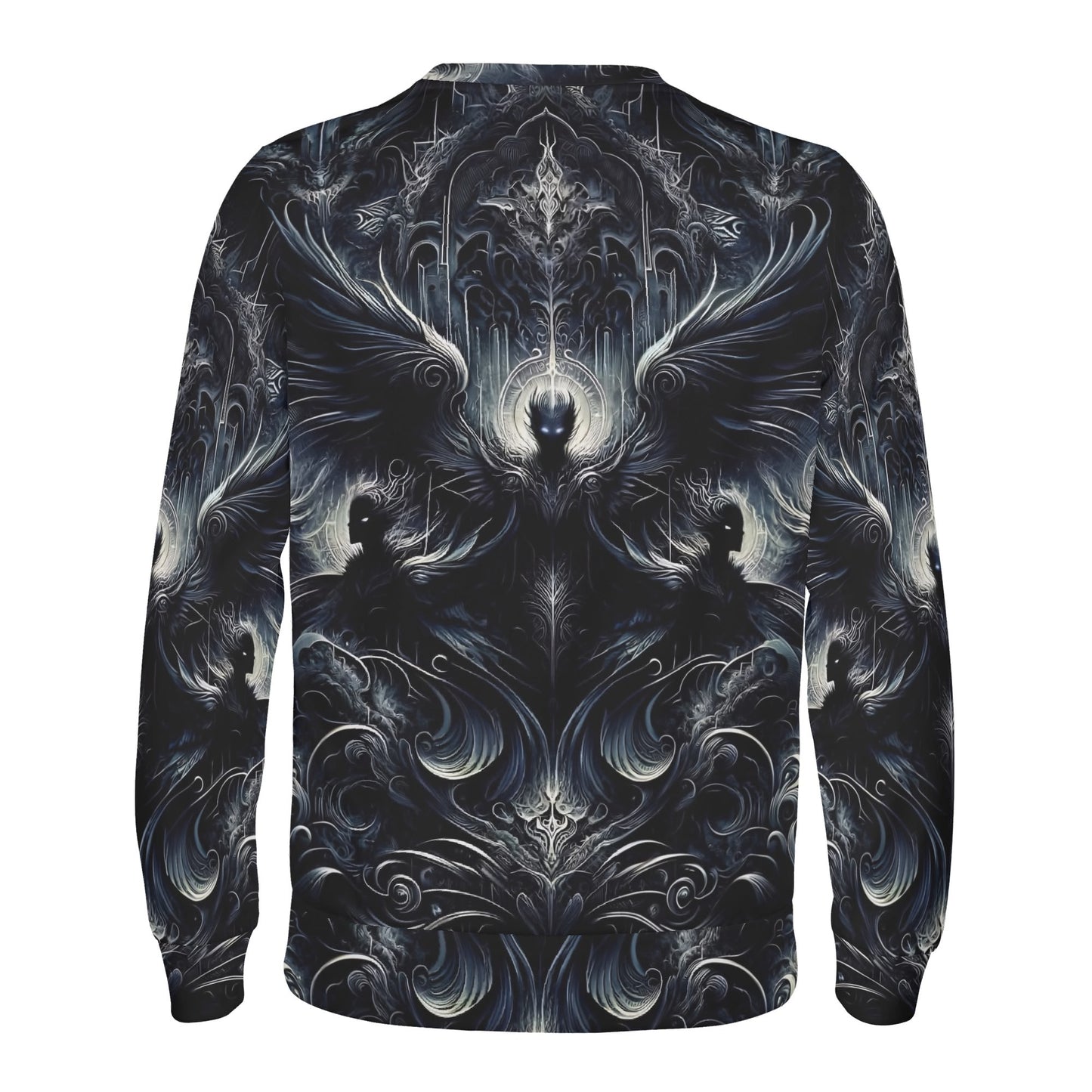 Loud and Lethal Gilded Wings of Dusk Poly French Terry Sweatshirt unisex dark gothic winged skull design