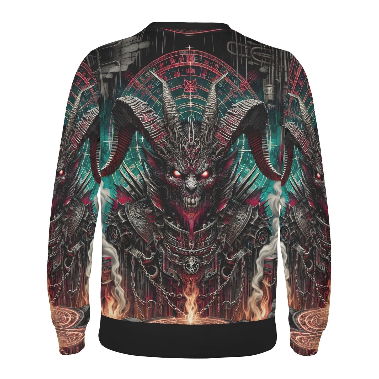 Loud and Lethal unisex sweater featuring Mythical Monsters Baphomet Cotton Terry Sweatshirt with horned goat