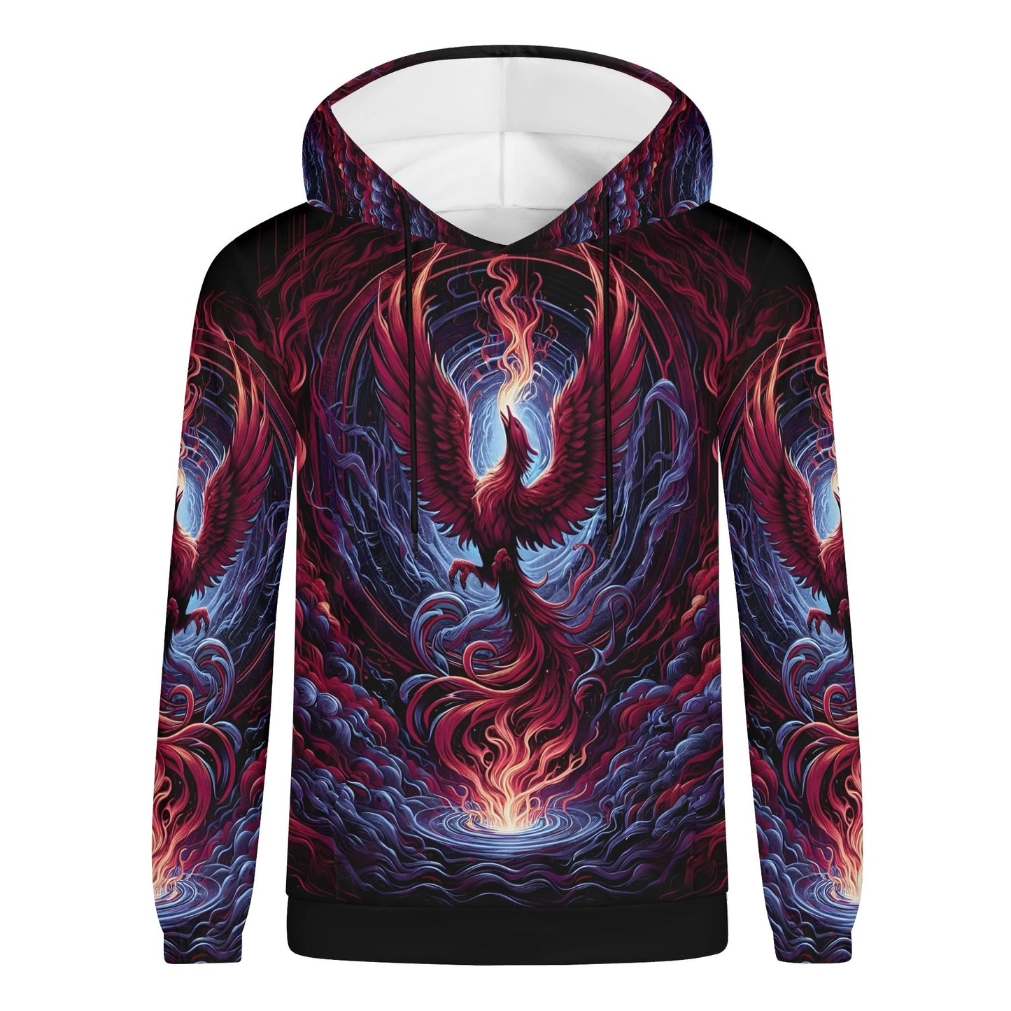 Phoenix Fury Poly French Terry hoodie by Loud and Lethal with vibrant phoenix and fire design