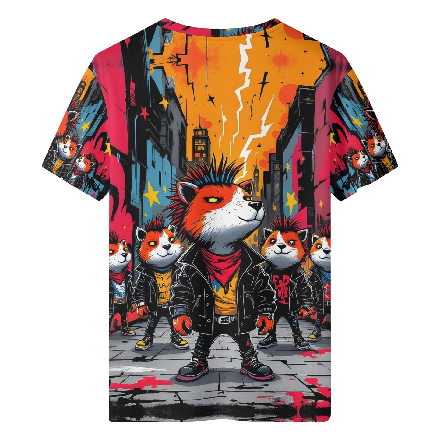 Punk Street Legends Organic Cotton Kids T-Shirt featuring a bold graffiti fox design in urban street style