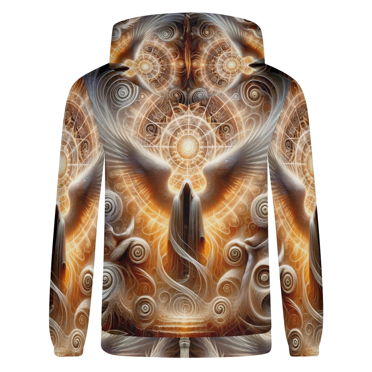 Sacred Wings Poly French Terry Hoodie by Loud and Lethal featuring angelic wing and glowing light design