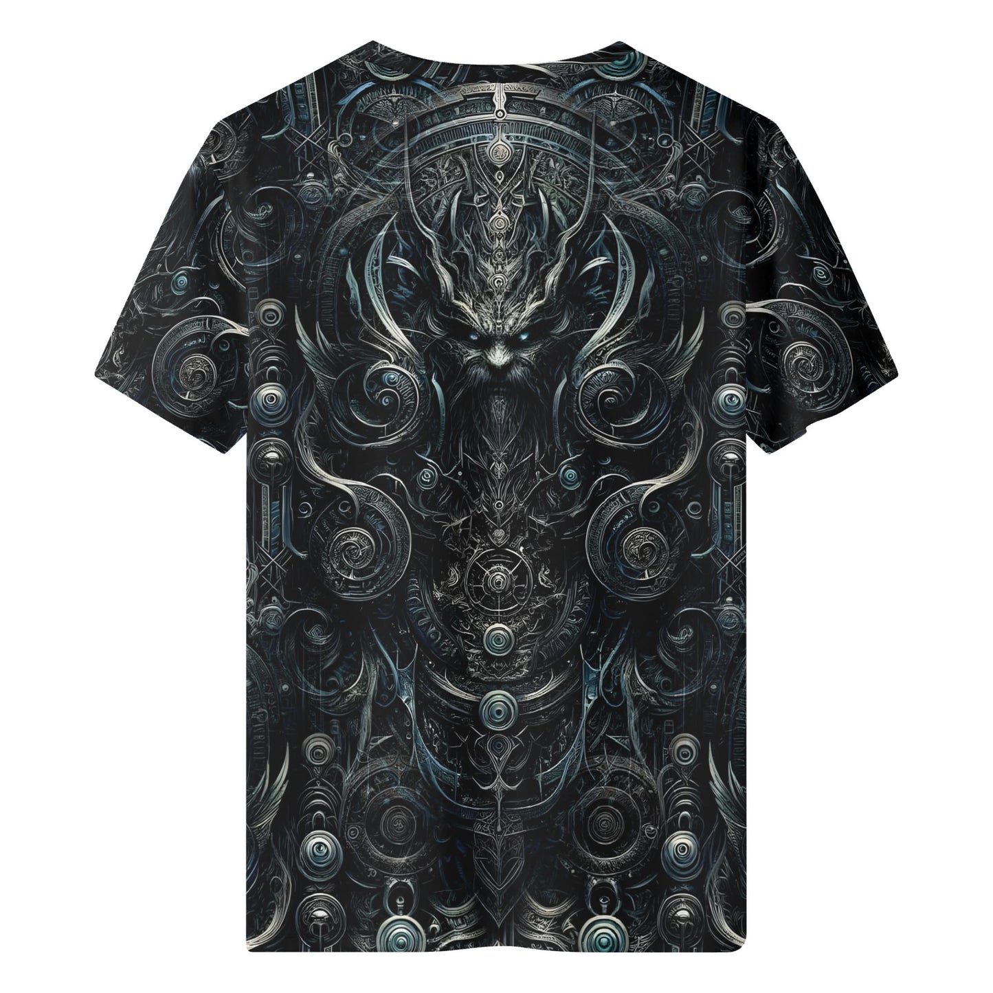 Loud and Lethal Sigil Of Shadows Lycra T-Shirt with dark intricate fantasy design on unisex black fabric