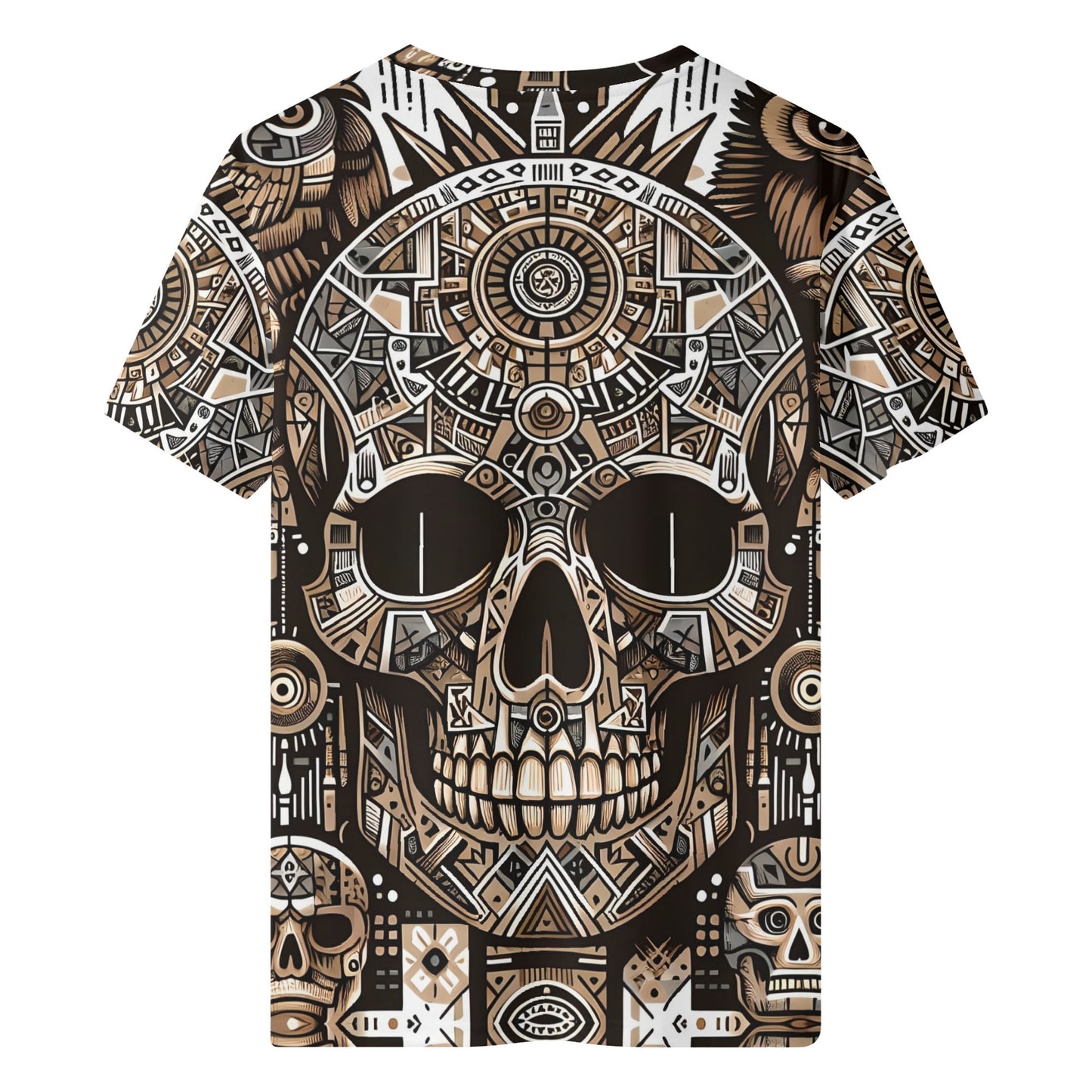 Skull Totem 100 Cotton T-Shirt by Loud and Lethal featuring detailed geometric skull design unisex tee