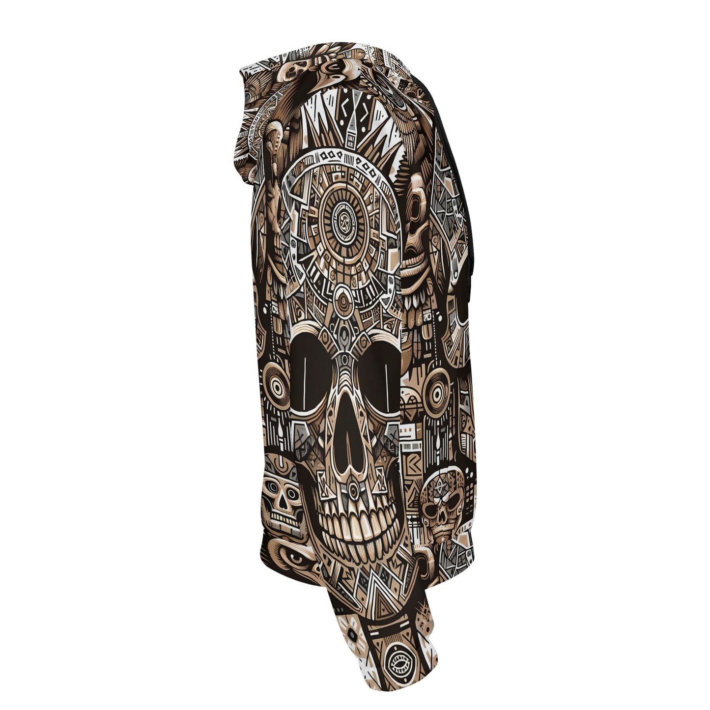Loud and Lethal Skull Totem poly french terry hoodie with detailed tribal skull design on side
