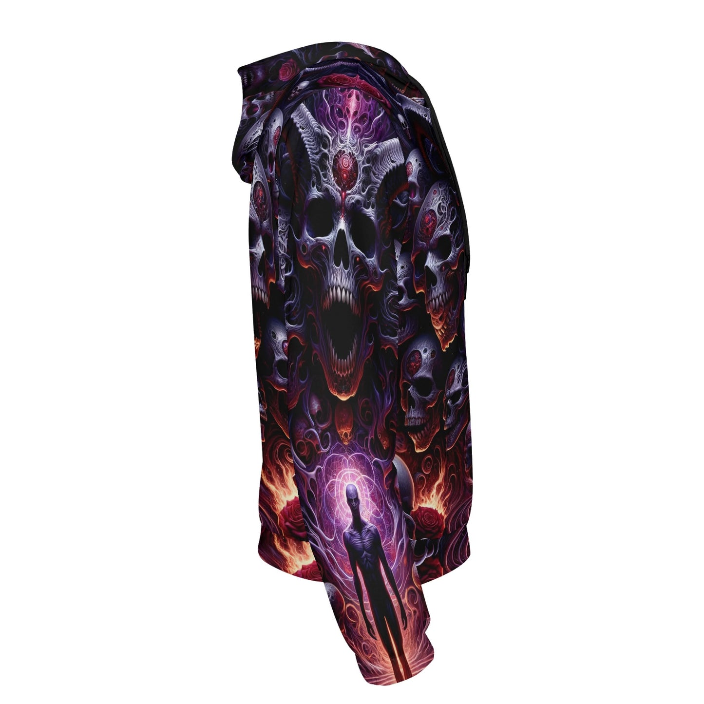 Loud and Lethal The Abyssal Symphony Cotton Terry hoodie unisex with dark skull and mystical design