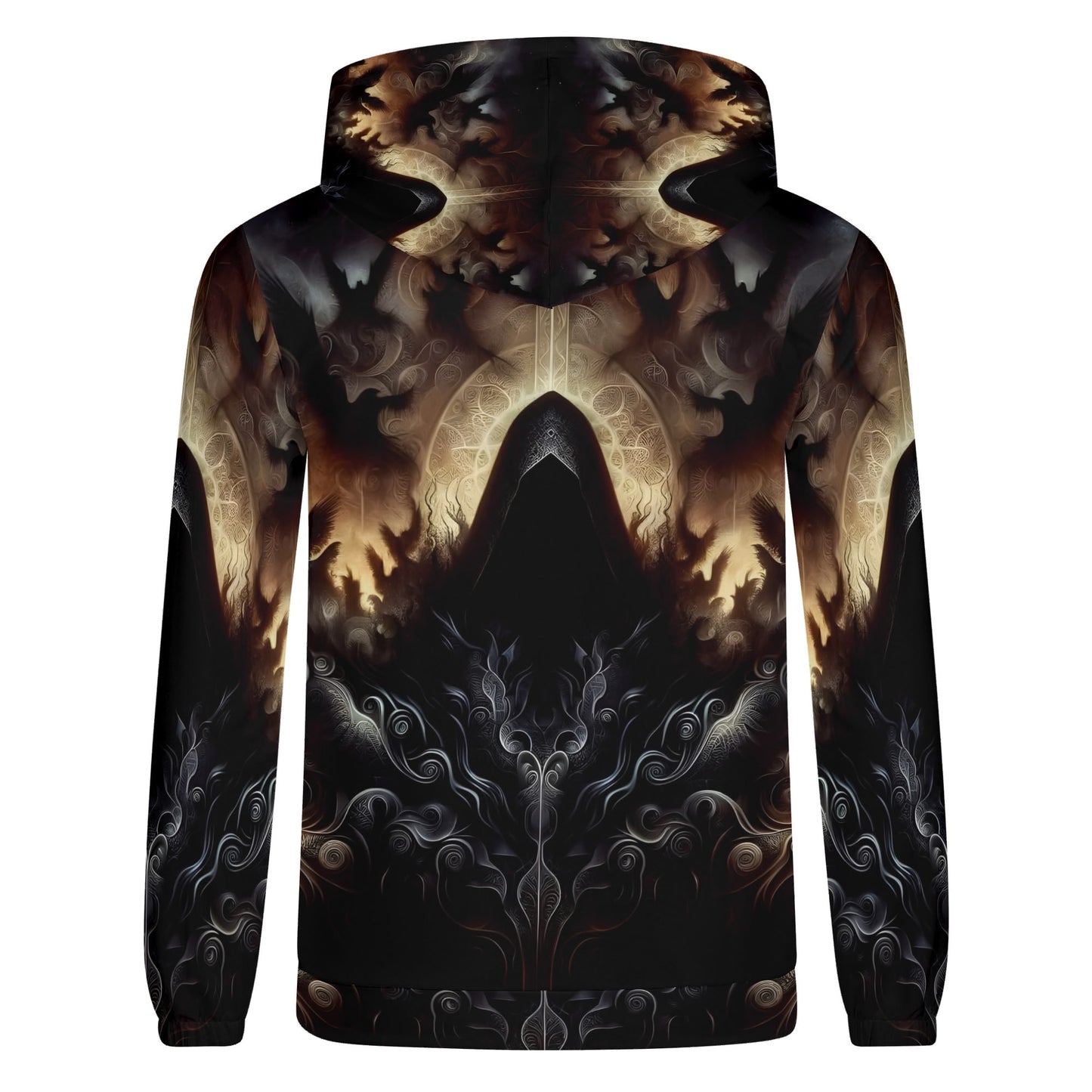 The Omen Bearer Cotton Terry Hoodie by Loud and Lethal with dark mystical graphic design unisex
