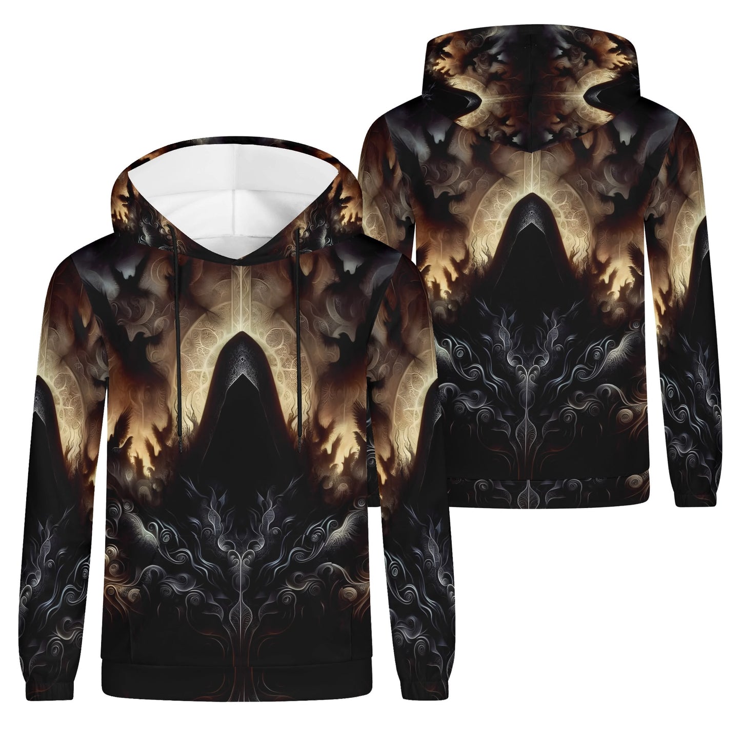 Loud and Lethal The Omen Bearer Cotton Terry Hoodie unisex with dark mystical graphic design