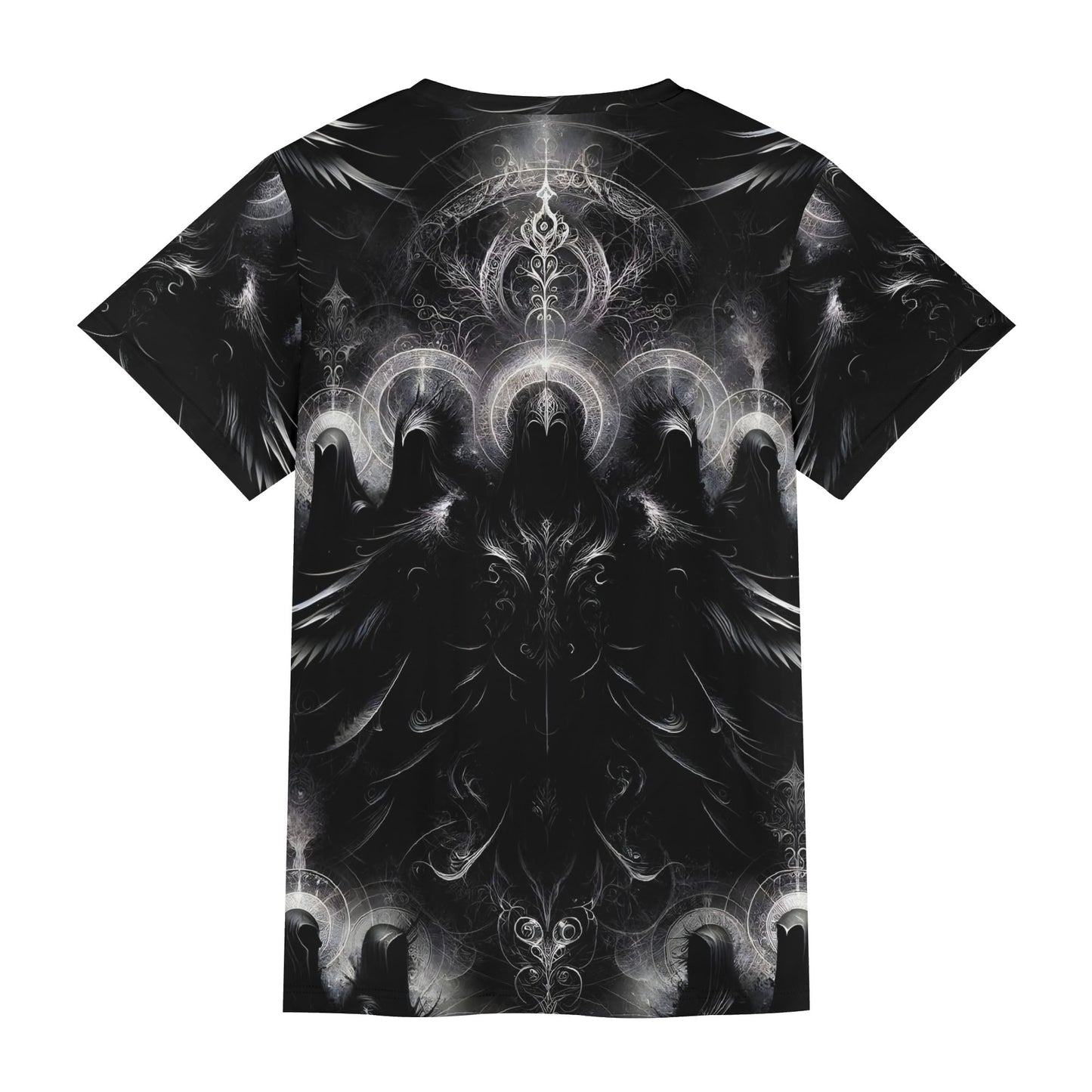 The Sacred Eclipse Lycra T-Shirt by Loud and Lethal featuring a black mystical abstract eclipse design