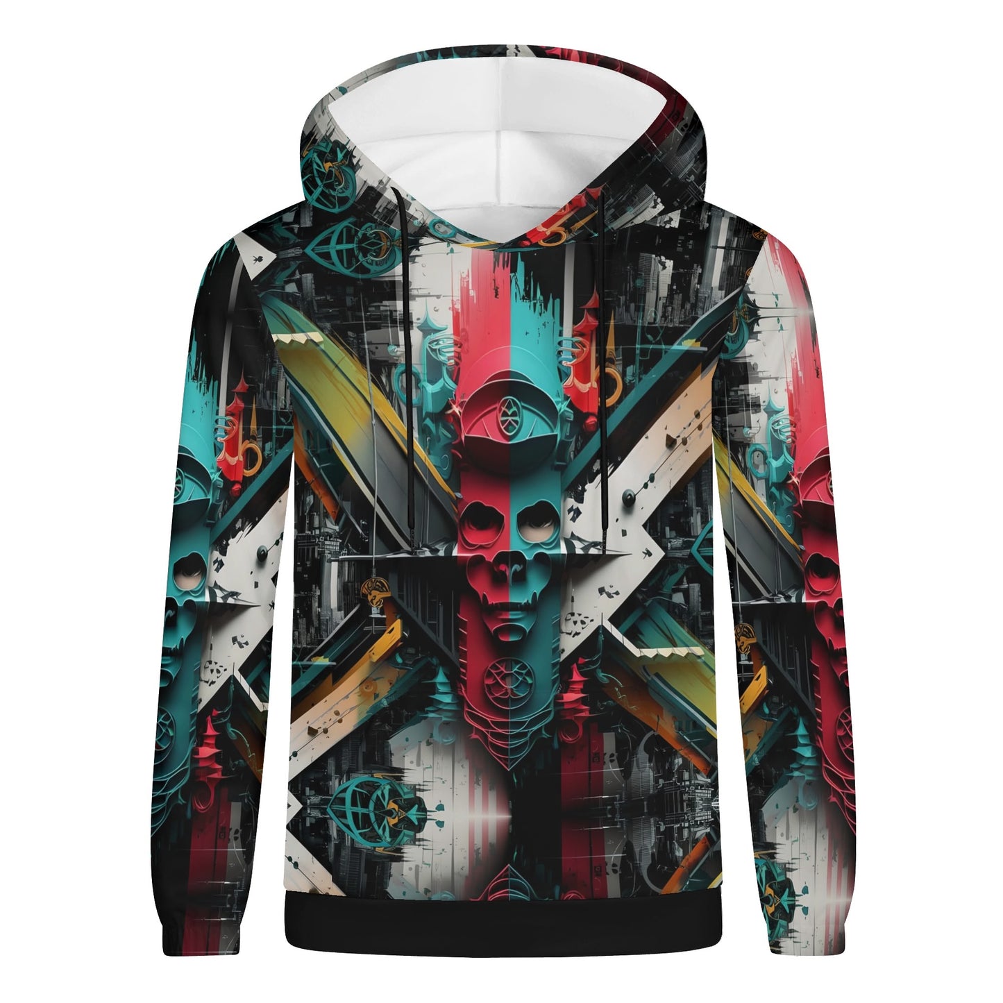 Loud and Lethal Urban Alchemy Cotton Terry Hoodie with vibrant abstract geometric skull design