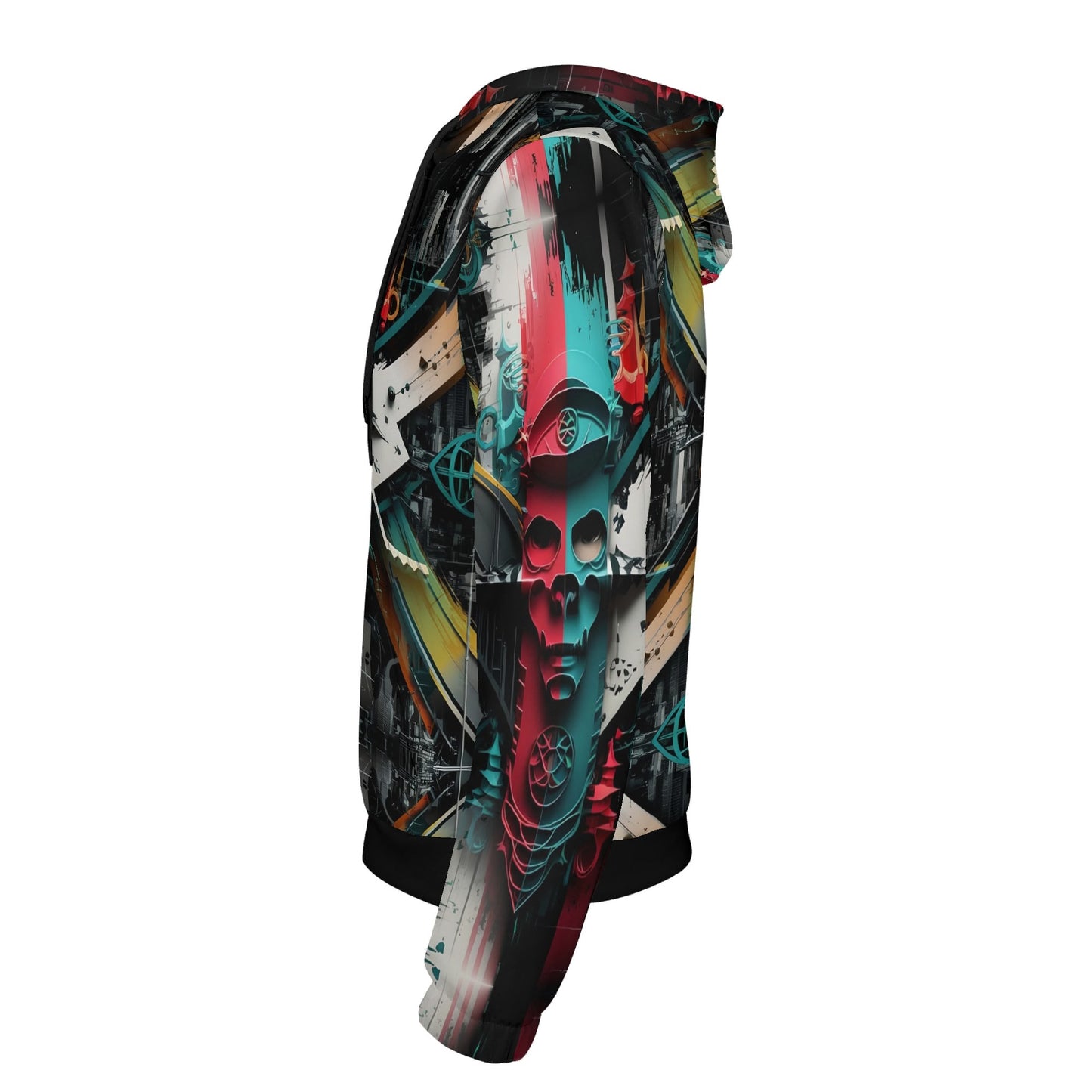 Urban Alchemy Cotton Terry Hoodie by Loud and Lethal with vibrant abstract skull design in multiple colors