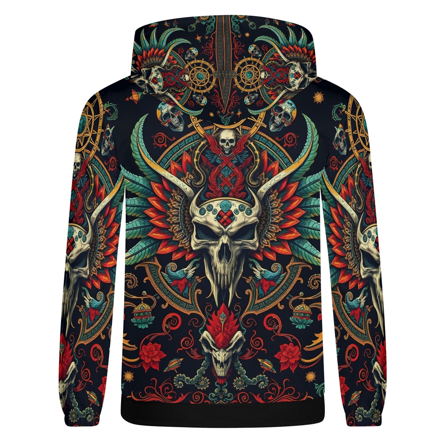 Flourish of Rebellion Poly French Terry Hoodie Limited Edition unisex Loud and Lethal skull winged ornate tattoo style