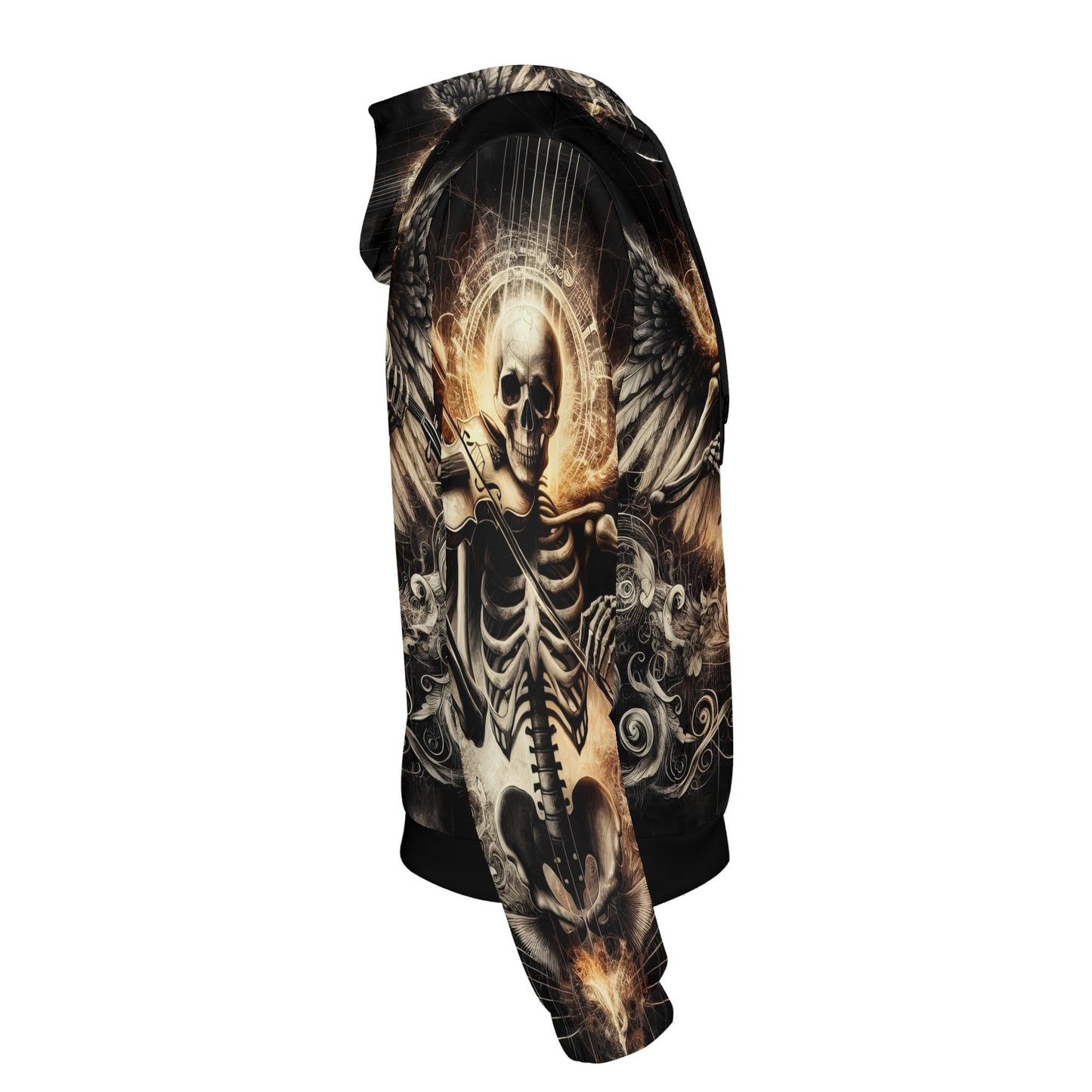 Loud and Lethal unisex Violin Virtuoso french terry hoodie with skeleton violin player graphic