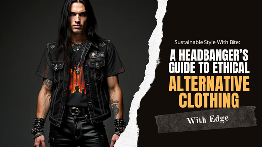 Metalhead wearing ethical alternative clothing with edge