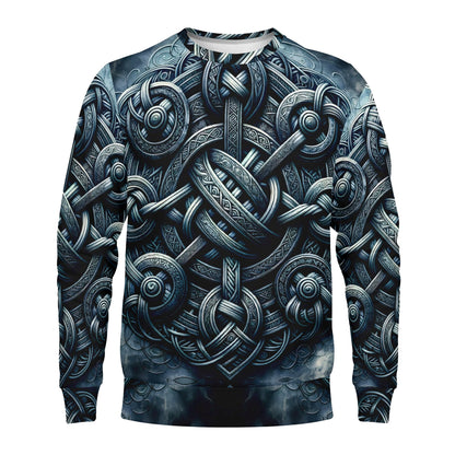 Argent Knotwork – Cotton Terry Sweatshirt | Loud and Lethal
