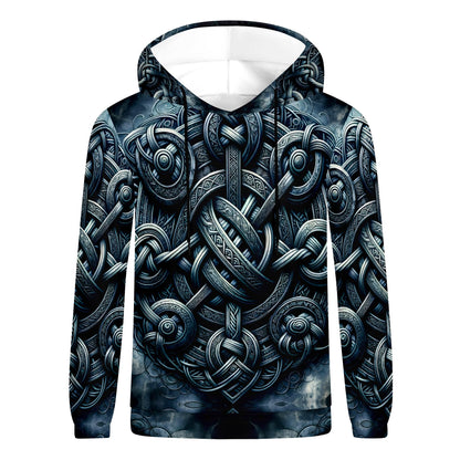 Argent Knotwork – Poly French Terry Hoodie by Loud and Lethal