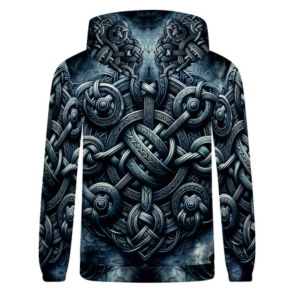 Argent Knotwork – Poly French Terry Hoodie by Loud and Lethal