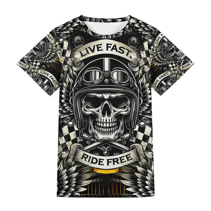 Biker’s Oath – Unisex T-Shirt Live Fast. Ride Free. Never Back Down