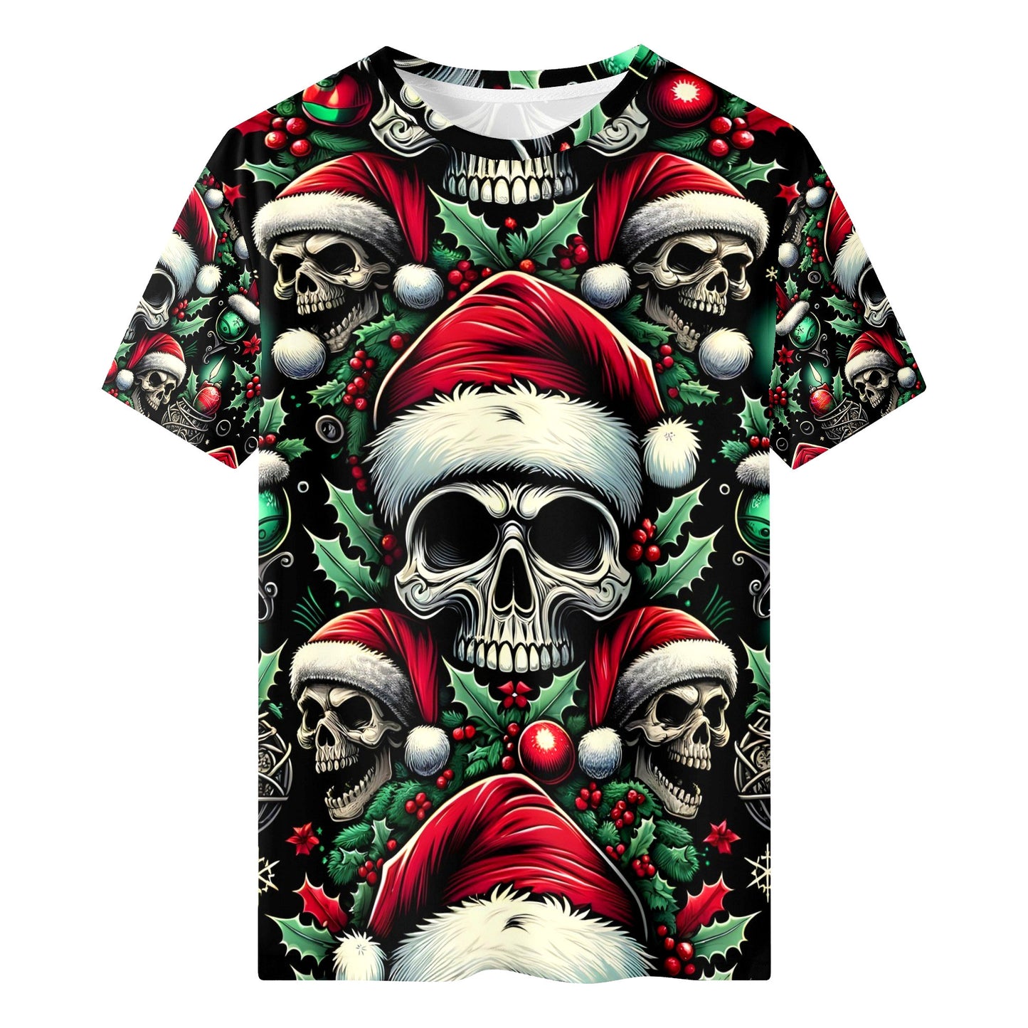 Candlelit Skulls Lycra Christmas T-Shirt