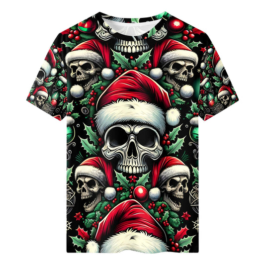 Candlelit Skulls Organic Cotton Christmas T-Shirt